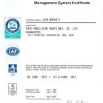 ISO 14001 Manegement System Certificate
